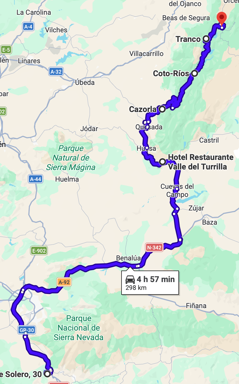 Día 3. Alpujarra Granadina a Sierra de Cazorla (295&nbsp;km)